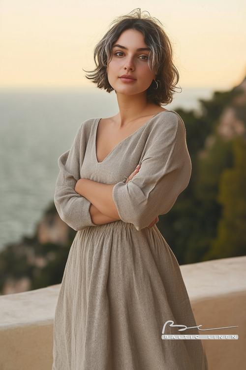 Stunning high-angle portrait of an asymmetrical bob hairstyle at sunset
